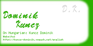 dominik kuncz business card